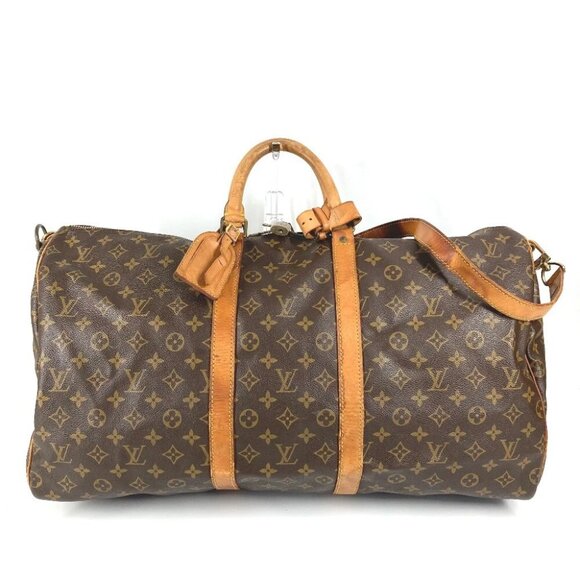 LOUIS VUITTON Monogram Keepall55 Bandouliere Hand Bag Travel Bag - Picture 1 of 16
